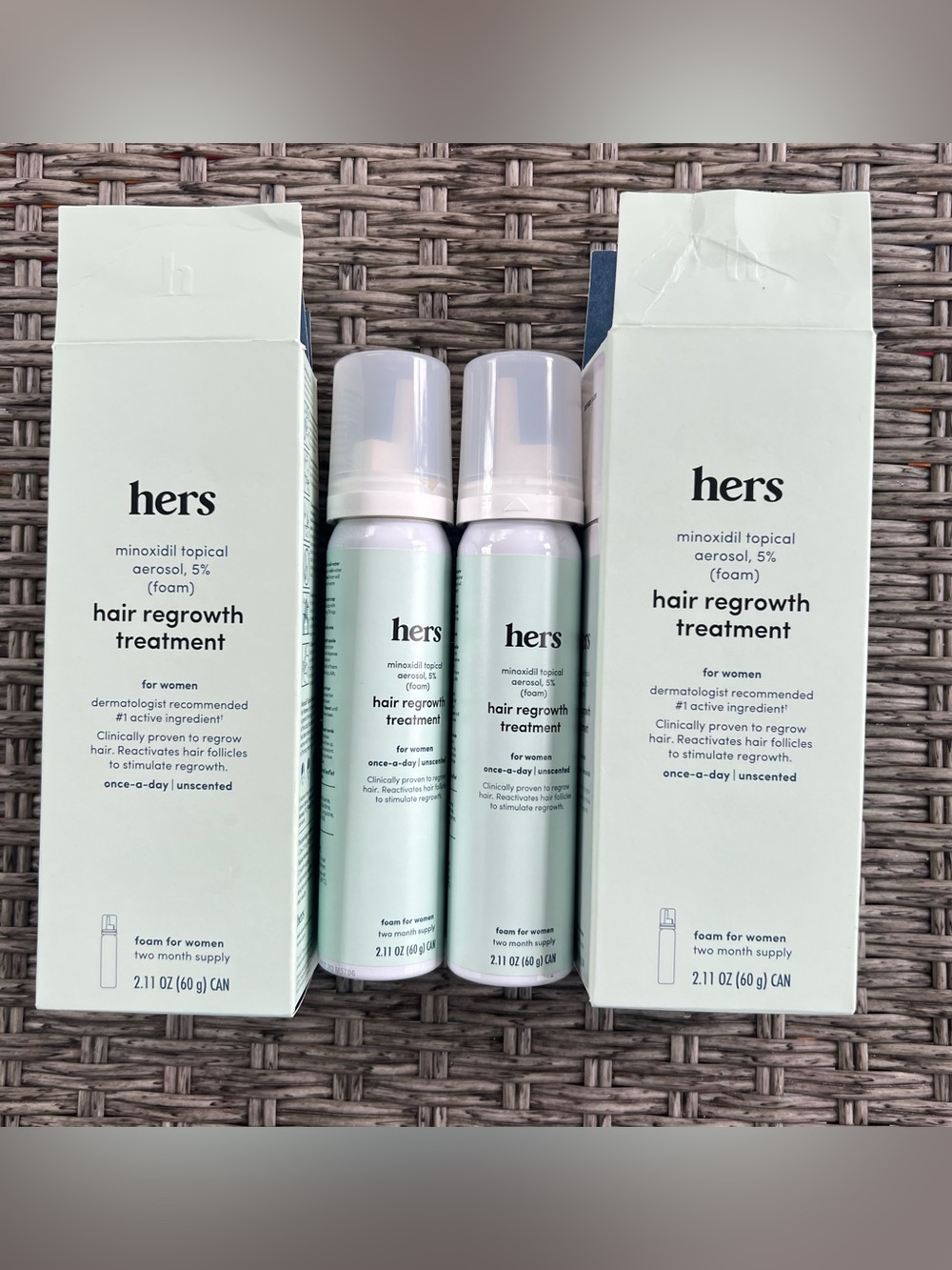 hers Hair Regrowth Foam Treatment 5% Minoxidil 2 pack